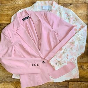 2 PC NEW YORK & COMPANY 7th AVENUE DESIGN STUDIO PASTEL PINK BLAZER SIZE 10 BNDL